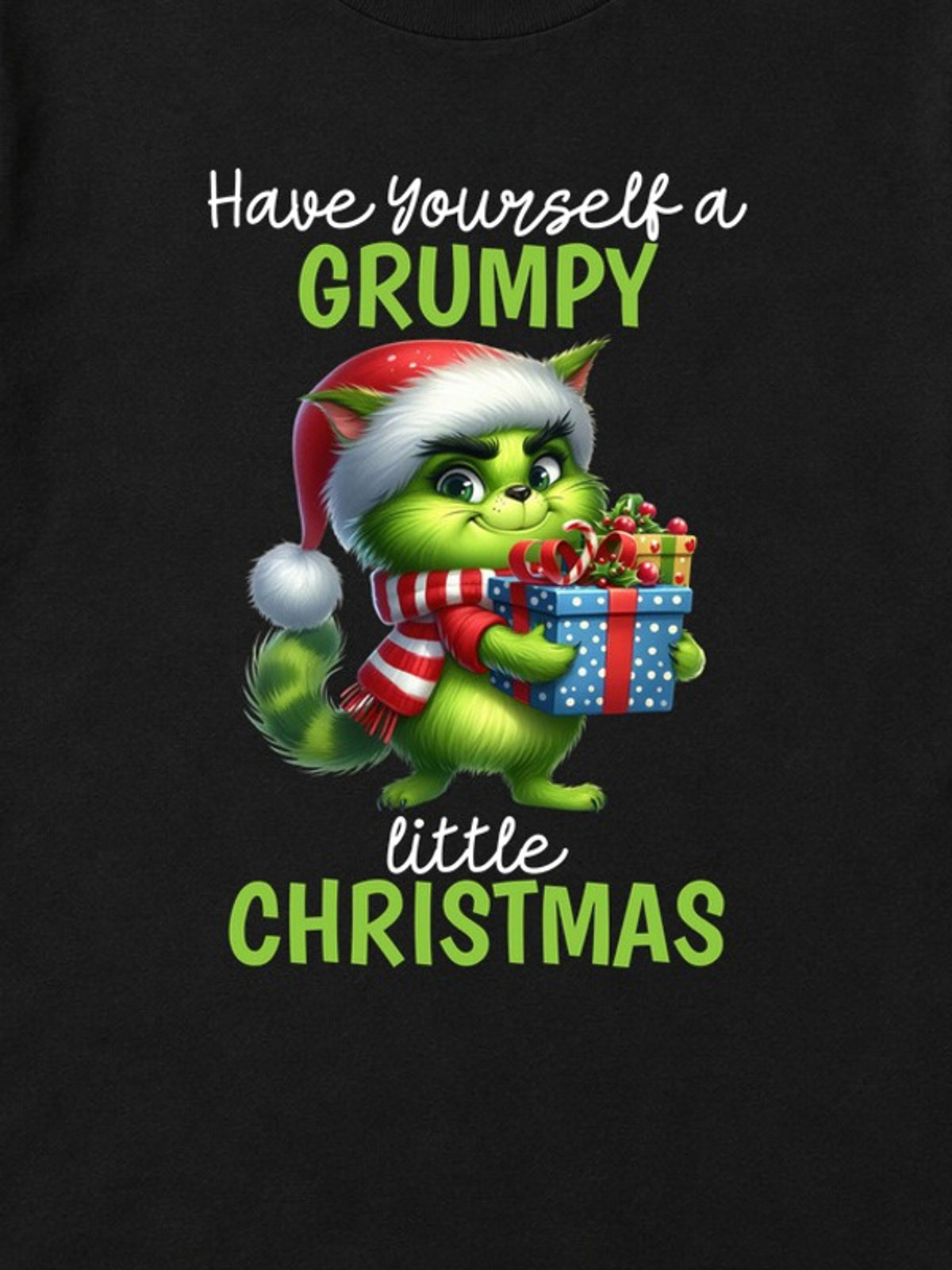 Tricou de Crăciun Little Grumpy - Negru - detaliu grafică 3:4 [secondary-3x4-20261020]