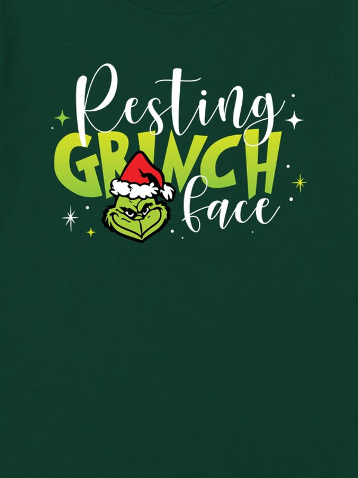 Tricou de Crăciun Resting Grinch Face - Bottle Green - detaliu grafică 3:4 [secondary-3x4-20261020]