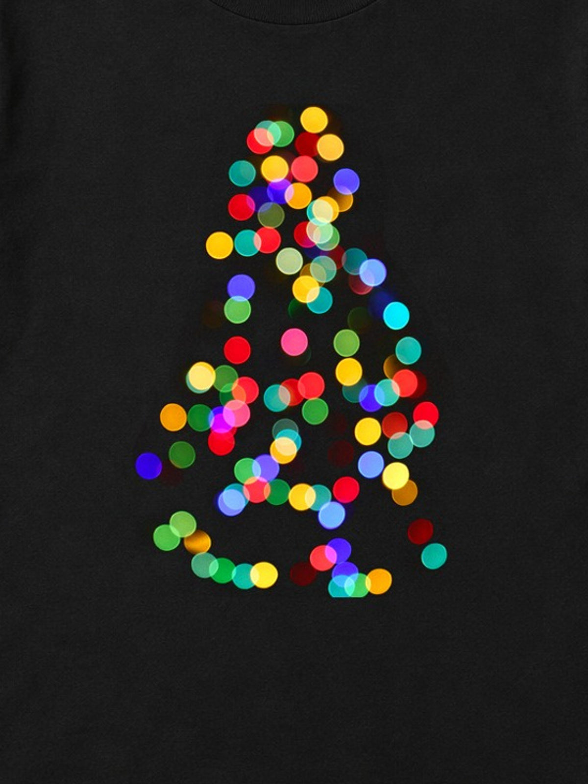 Tricou de Crăciun Christmas Tree Lights - Negru - detaliu grafică 3:4 [secondary-3x4-20261020]