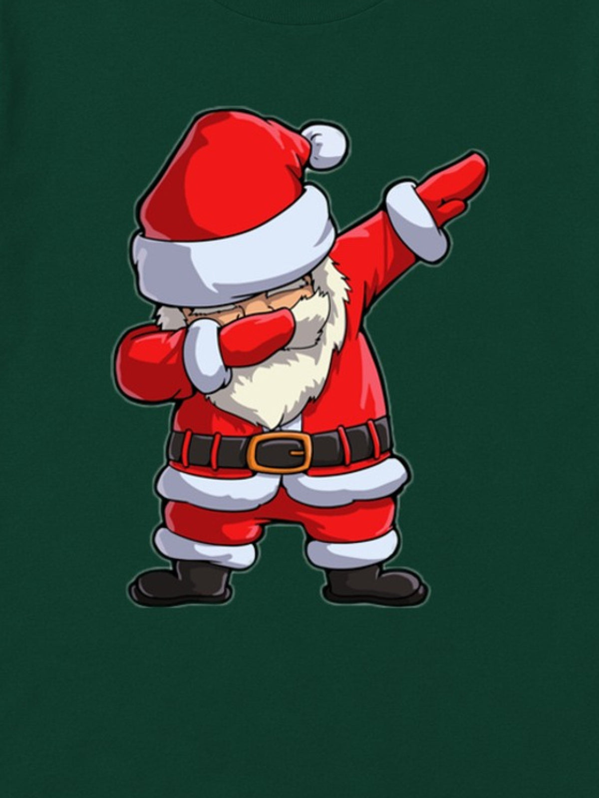 Tricou de Crăciun Santa Dab - Bottle Green - detaliu grafică 3:4 [secondary-3x4-20261020]