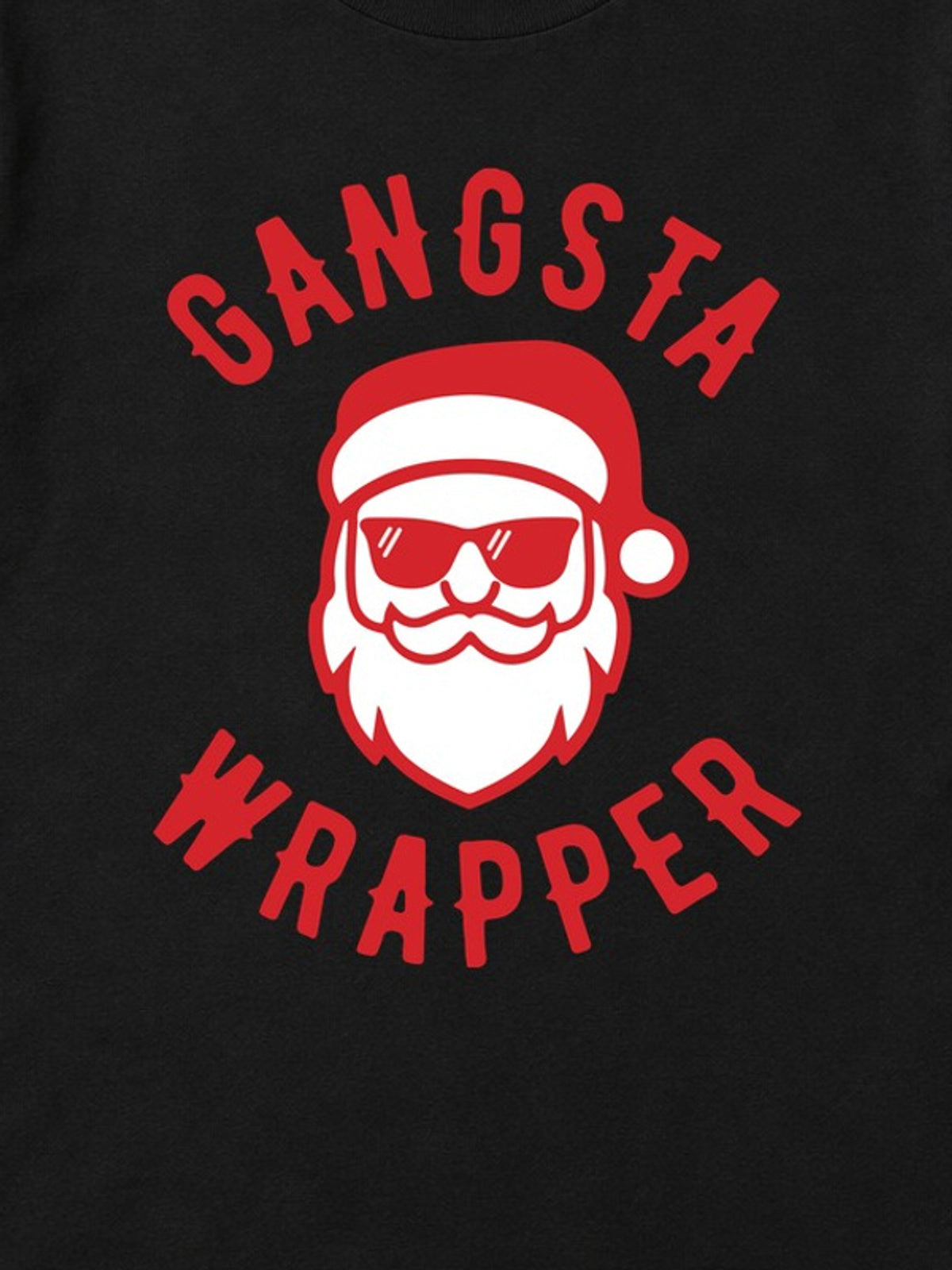 Tricou de Crăciun Gangsta Wrapper - Negru - detaliu grafică 3:4 [secondary-3x4-20261020]