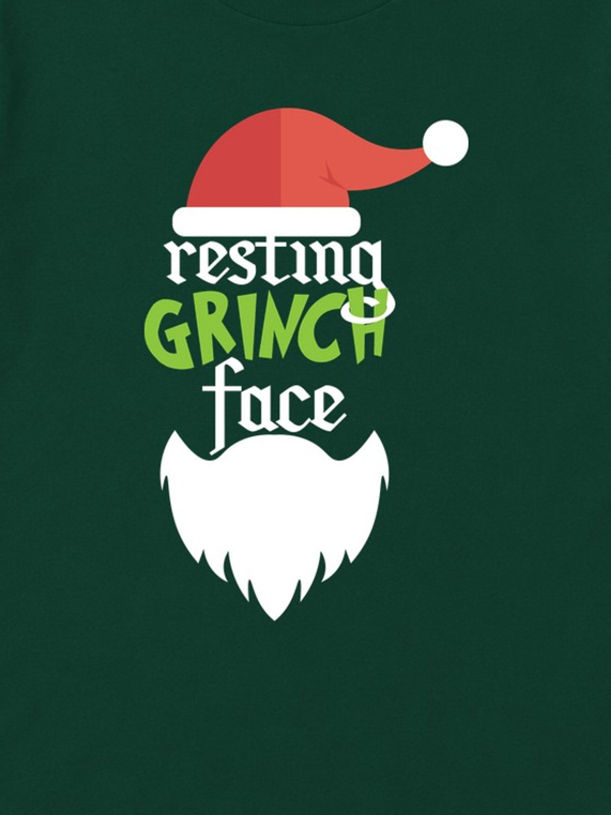 Tricou de Crăciun Resting Grinch Face - Barbă - Bottle Green - detaliu grafică 3:4 [secondary-3x4-20261020]
