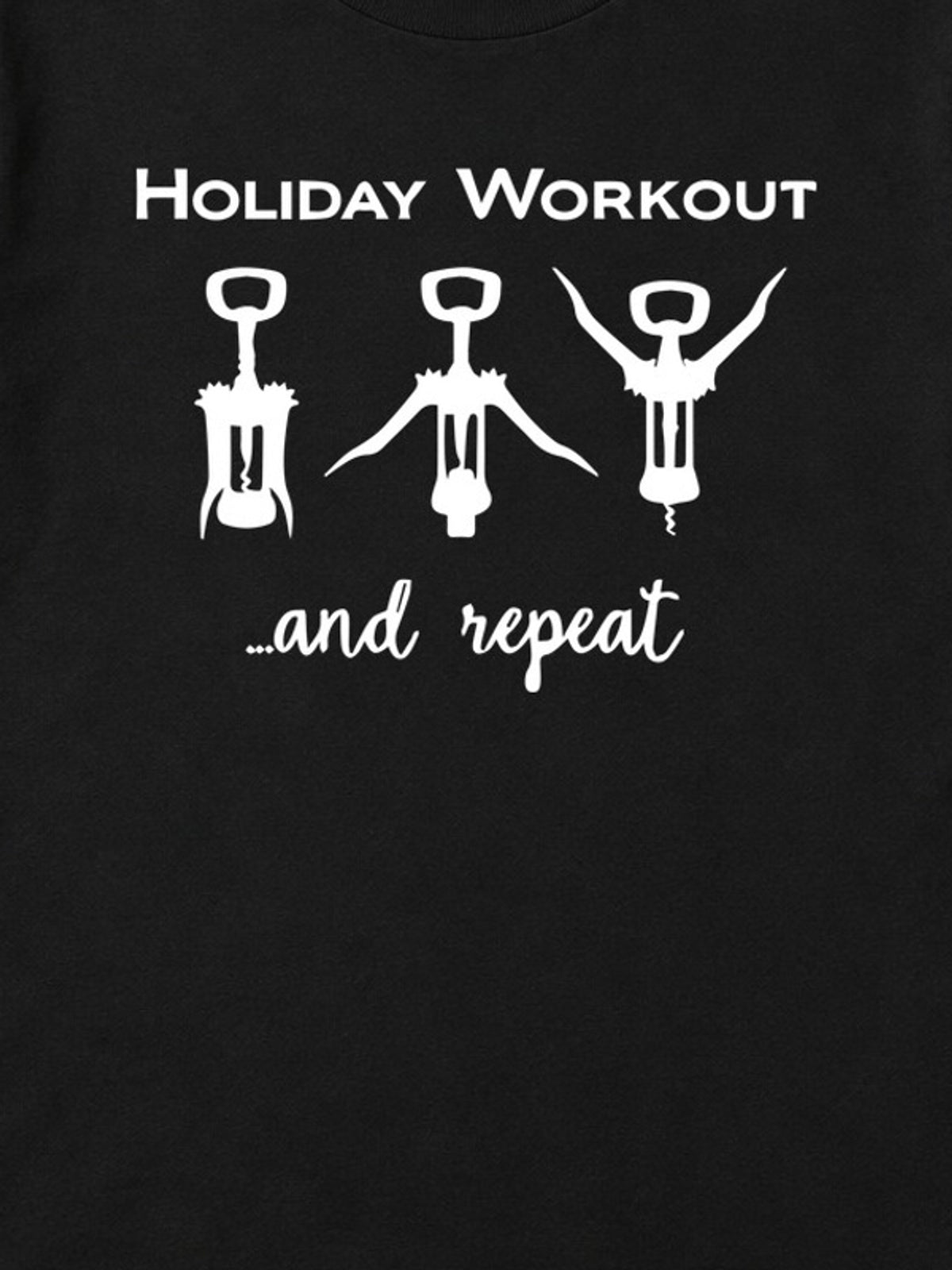 Tricou de Crăciun Holiday Workout - Negru - detaliu grafică 3:4 [secondary-3x4-20261020]