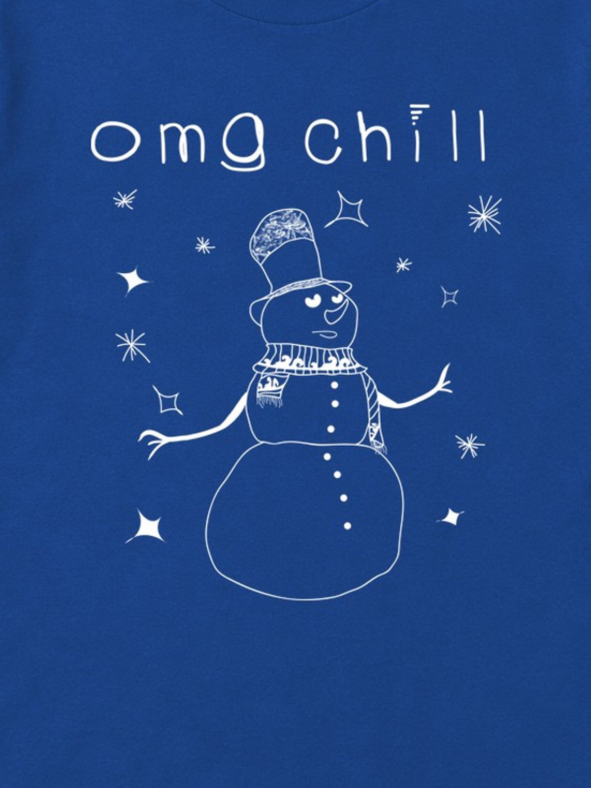 Tricou de Crăciun OMG Chill - Albastru - detaliu grafică 3:4 [secondary-3x4-20261020]