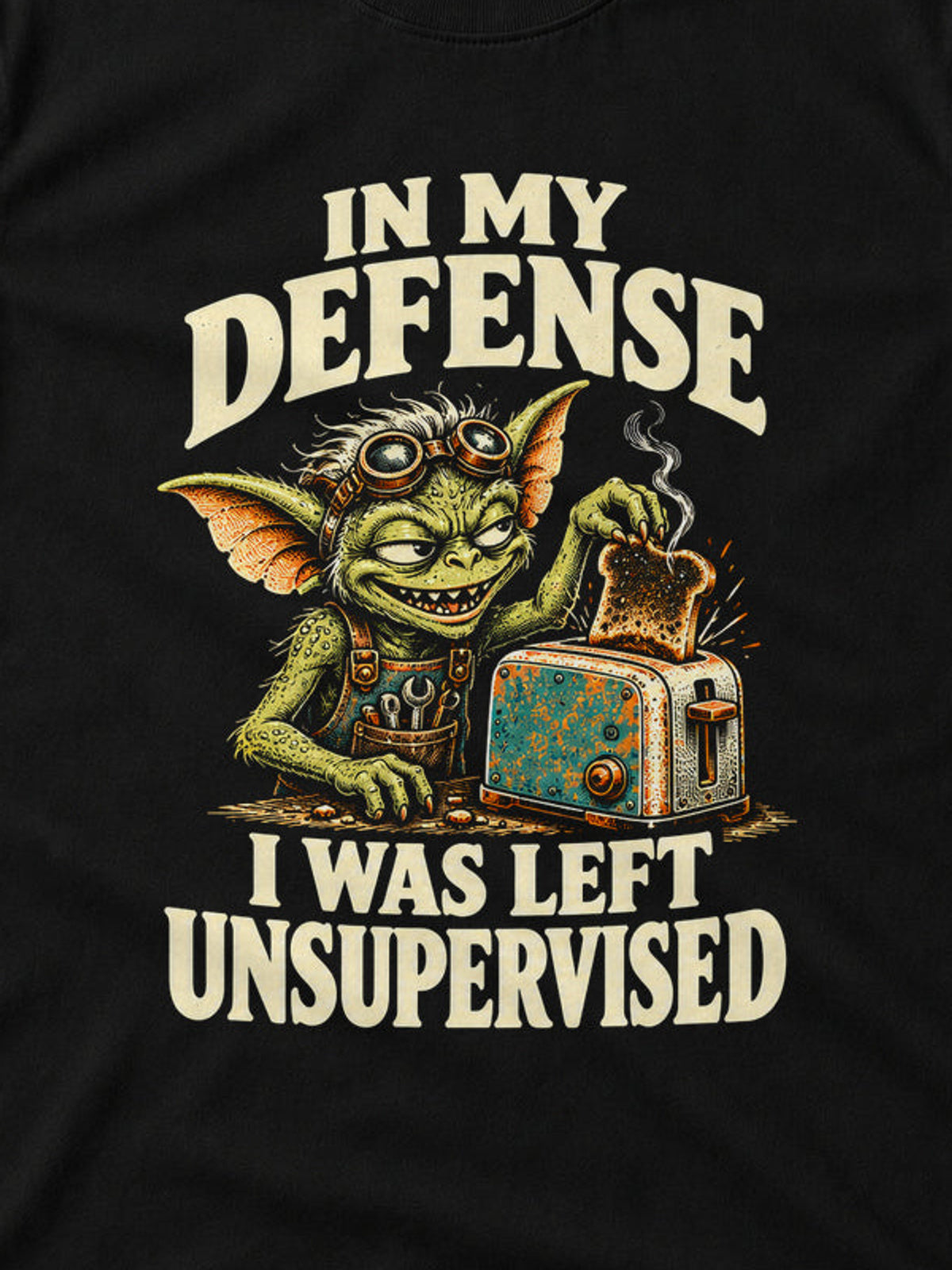 Tricou Left Unsupervised - Negru - detaliu decupat din imaginea principală (3:4)