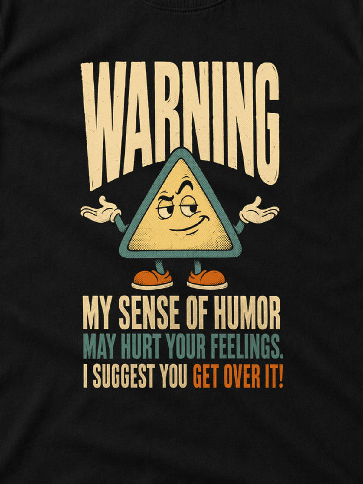 Tricou Warning - My Sense of Humor - Negru - detaliu decupat din imaginea principală (3:4)