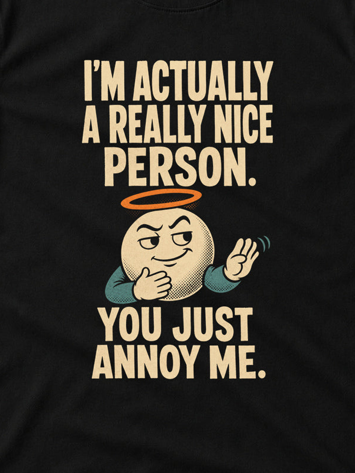 Tricou Actually a Really Nice Person - Negru - detaliu decupat din imaginea principală (3:4)