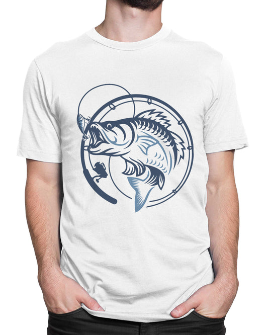 Tricou Pescar Blue Fish - Alb - tricou cu mesaj