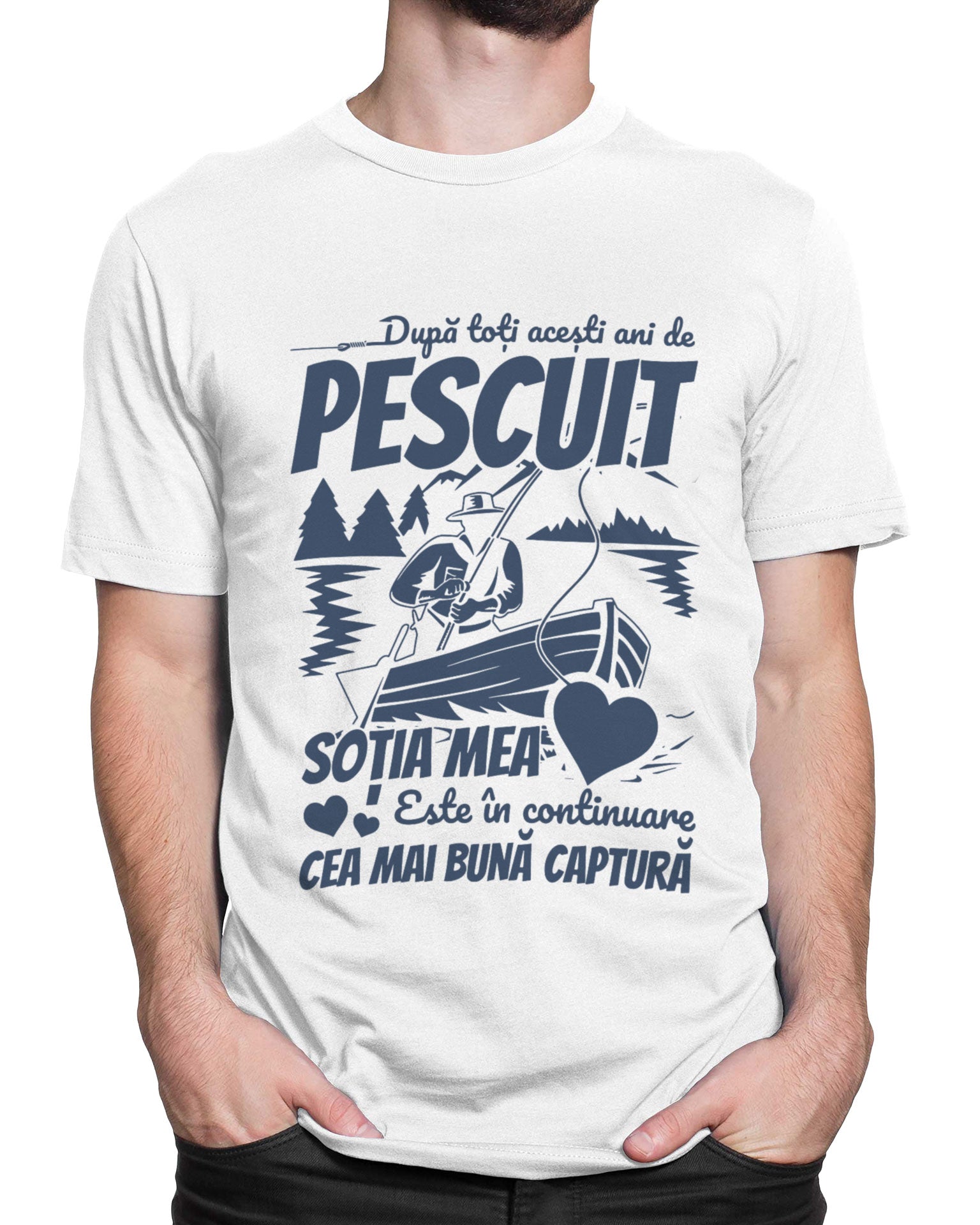 Tricou Pescar Cea Mai Bună Captură - Alb - tricou cu mesaj
