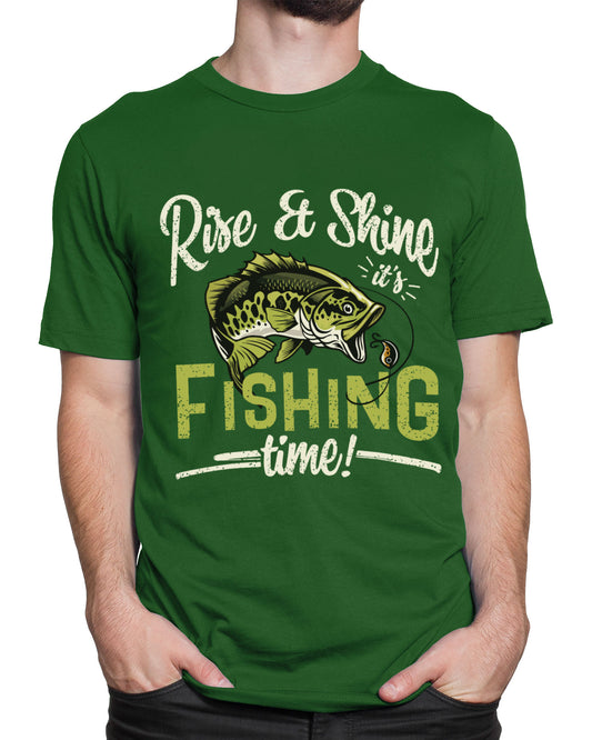 Tricou Pescar Fishing Time - Verde - tricou cu mesaj
