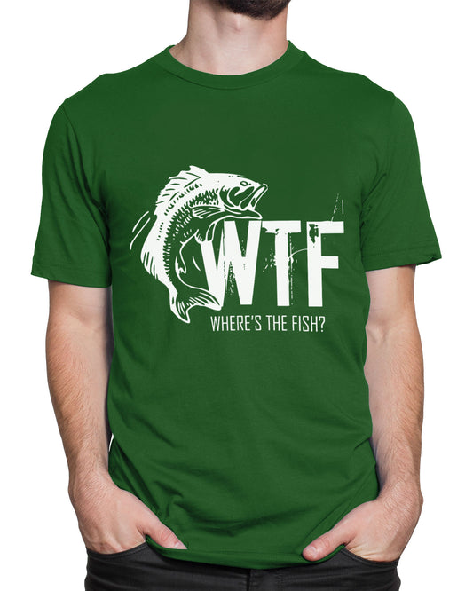 Tricou Pescar Where Is The Fish - Verde - tricou cu mesaj